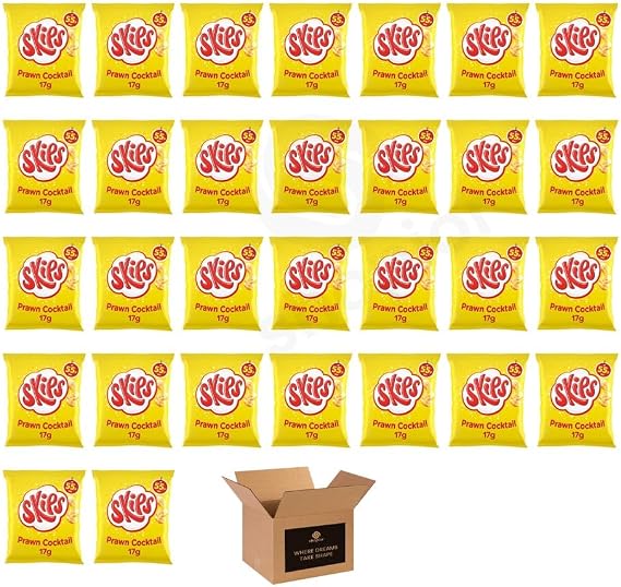 KP Peanuts Original Salted & Dry Roasted – Classic British Roasted Nuts, High Fibre Protein, Vegetarian Snacks | for Sharing, Party, Movie Nights | (Case of 30, Skips Prawn Cocktail 55p 17g)