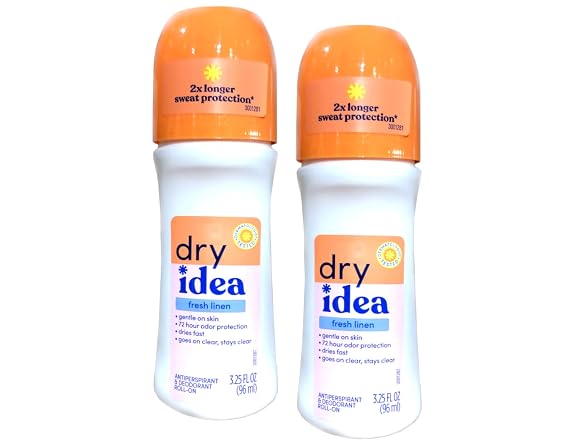Dry Idea Fresh Linen Roll-On Antiperspirant Deodorant Fresh Linen 3.25 Ounce (Pack of 2)