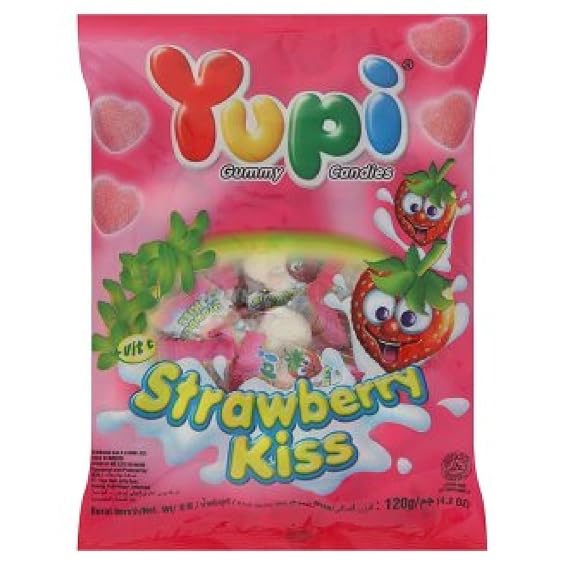 Yupi Gummy Candies 120g (Strawberry Kiss, 1 Pack)