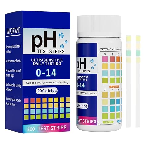 PH Test Strips 0-14, 200 Strips Universal Litmus PH Test Papers for Saliva & Water & Food, Quickly Test Alkalinity and Acidity Levels, Get