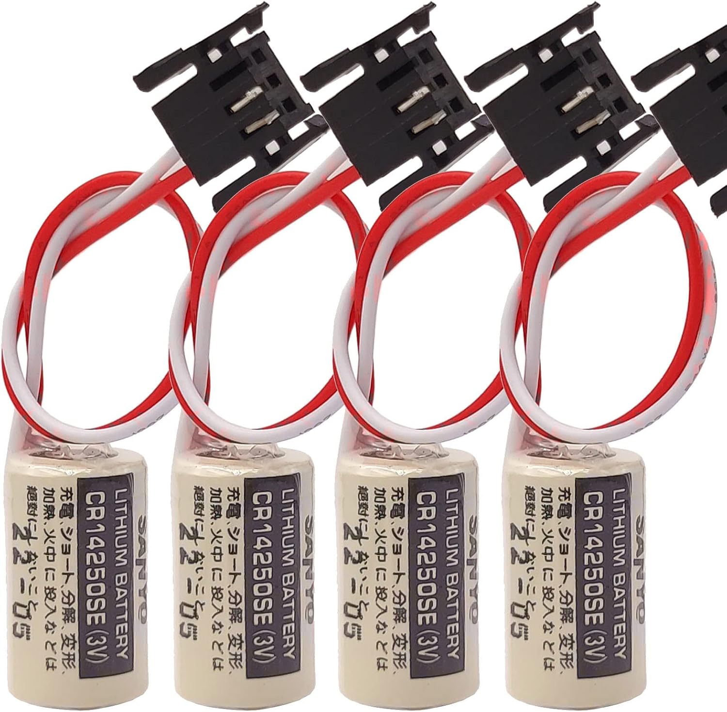 5-Pack Replacement Battery for Sanyo FDK CR14250SE 3V 12AA PLC Battery for 1747-BA Backup Power Supply with Black Plug