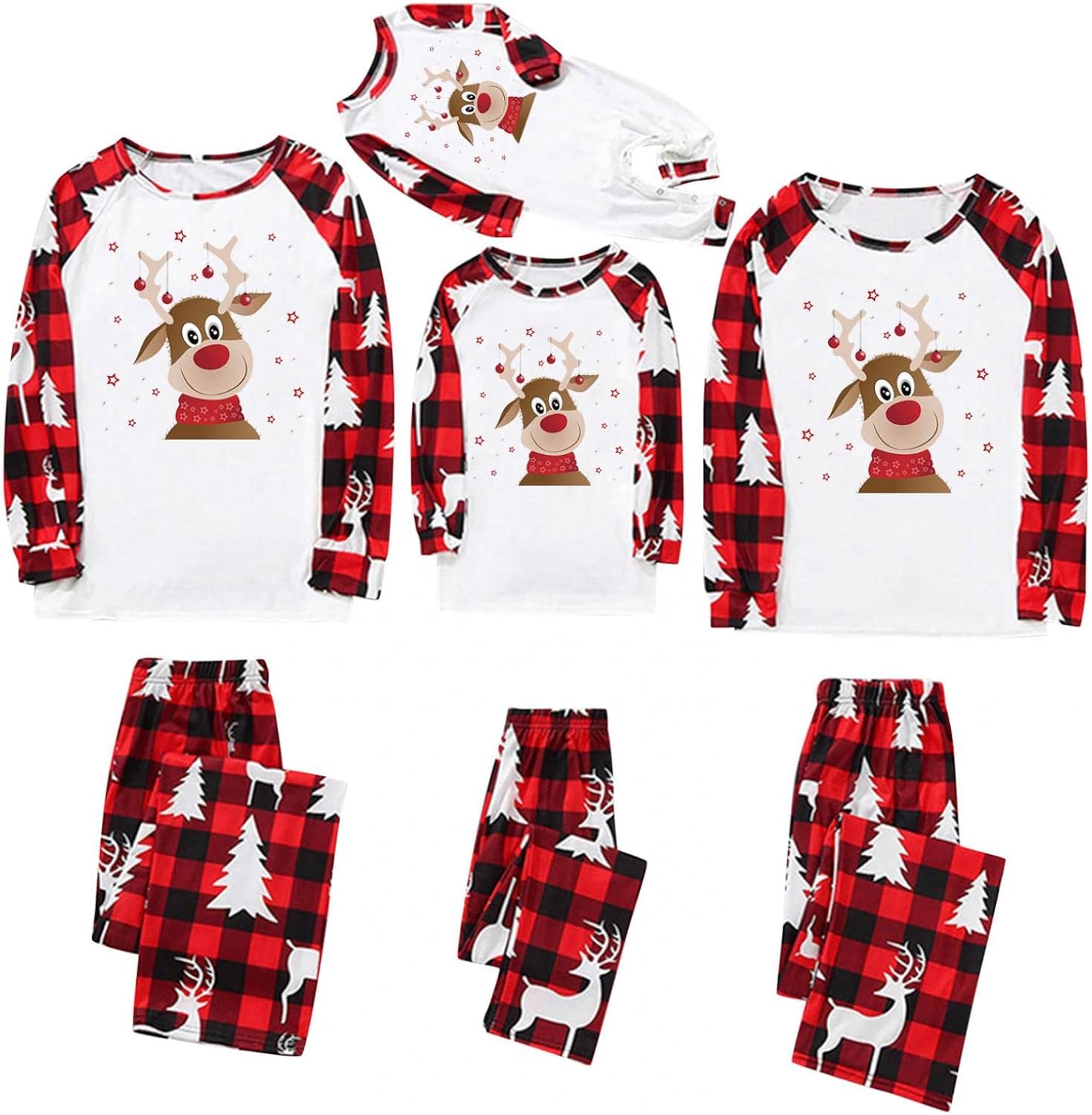 Family Matching Christmas Pajamas Sets Santa Claus Xmas Pjs for Holiday for Women Men Kids Baby Boy Girl Toddler