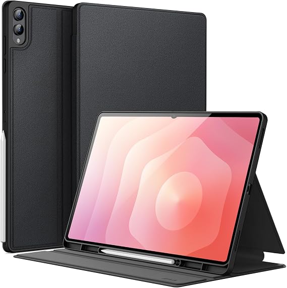 JETech Folio Case for Samsung Galaxy Tab S11 Ultra, Black | Multi-Angle Stand Cover, S Pen Holder, Slim Protective Cover, Auto Wake/Sleep