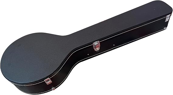 Lykos Microgroove Pattern Leather Wood Banjos Case Black (5/6 string)