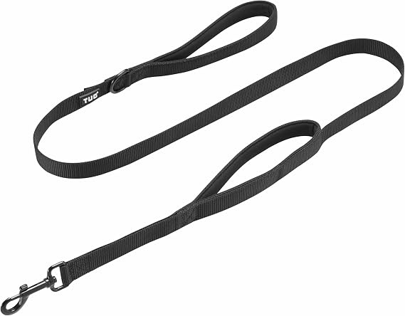 TUG 5 FT Heavy Duty Dog Leash with Padded Traffic Handle | for Large & Medium Breed Dogs (Black)