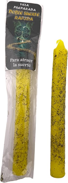 HOSTENATURA | Prepared Candle Ritualized Double Fast Luck 18 cm | Esoteric Candle for Luck, Fortune and Opportunities | Spiritual Ritual