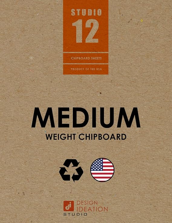Medium Weight Chipboard Sheets. STUDIO 12 Brand. (9" x 12") .030 Thickness. (8 Sheets)