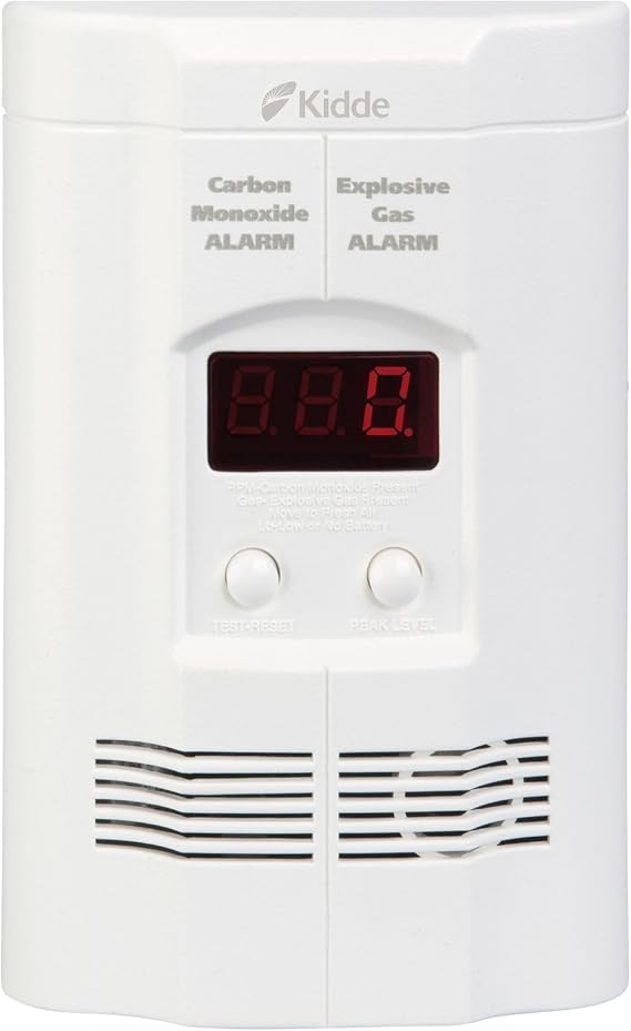 Kidde Carbon Monoxide Detector, Propane, Natural, Methane, Explosive Gas Alarm, Plug-in Wall with 9-Volt Battery Backup, Digital LED Display