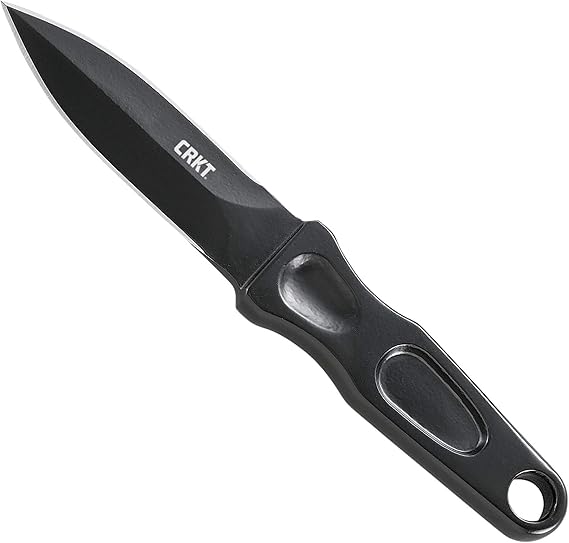 CRKT Sting Fixed Blade Knife with Sheath: 1055 Carbon Steel Plain Edge Blade, 1055 Carbon Steel Handle, 2020