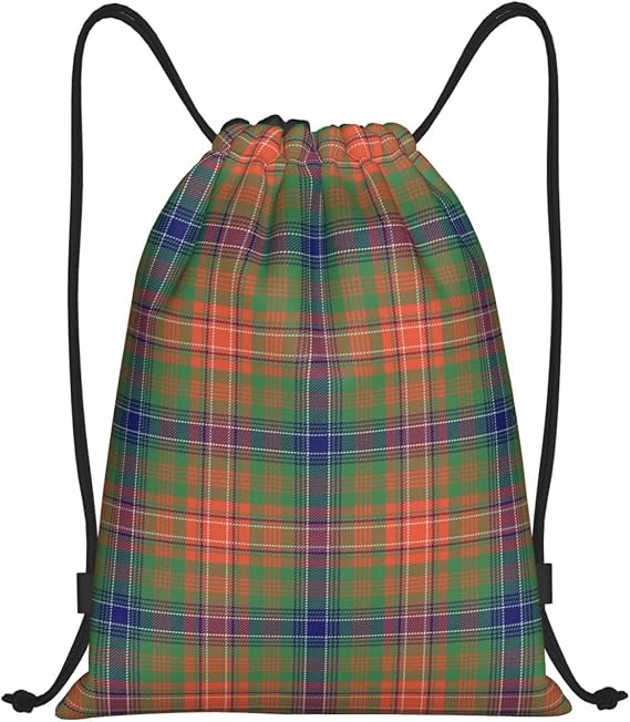 Drawstring Backpack String Bag US Marine TARTAN Sackpack for Sports Gym Small