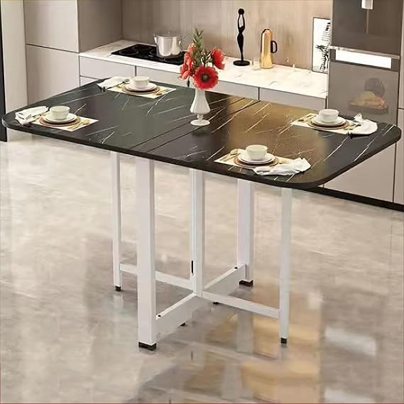 Drop Leaf Dining Table,Folding Dining Table,Wooden Foldable Kitchen Table,Multifunction Expandable Table,Foldable Extendable Space Saving Furniture,Foldable in 3 Forms,for Kitchen,Living Room (