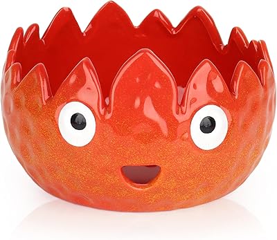 Katech Flame Yarn Bowl for Crocheting-Crochet Bowls Knitting Bowls-Cute Handmade Ceramic Flame Yarn Bowls-Ideal Crochet Gifts for Crocheters Knitter