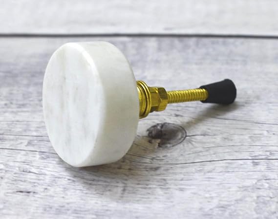 Round Marble Knob, Modern Cabinet Knob, Decorative Hardware, Furniture Hardware, Cabinet Handles, Dresser Pull, Set-6