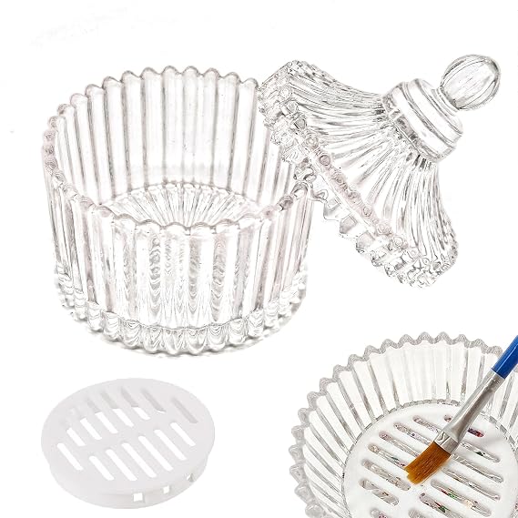 Monomer Dish Dappen Dish for Monomer Large Nail Cup for Nail Monomer Liquid Glass Nail Brushes Cup for Acrylic Liquid Powder Nail Glitter Gel Polish Remover Holder for Nail Salon Nail Art Business