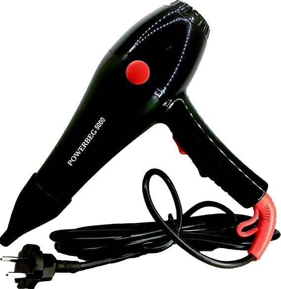 Powerbeg 5000 Powerstar Profesyonel Fön Makinesi - 2500W Yüksek Performanslı Kuaför Tipi Kurutma ve Şekillendirme Makinesi - AC Motor - Siyah