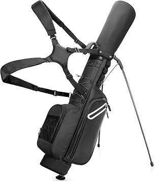 GOBUROS Golf Stand Bag Fit Up to 7 Clubs, Compact Design for Par 3 Courses and Driving Range, Lightweight Pitch and Putt Golf Bag, with Padded Double Strap, Rain Cover, Accessory Pockets