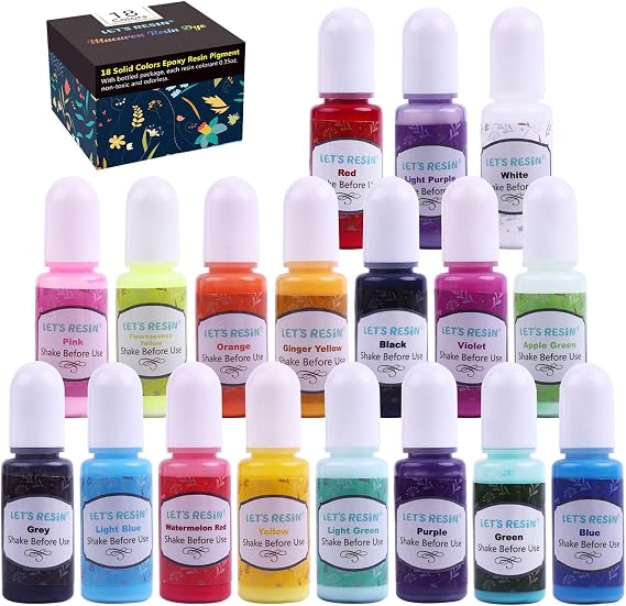 LETS Resin 18 Colors Opaque Liquid Resin Dye Each 0.35oz