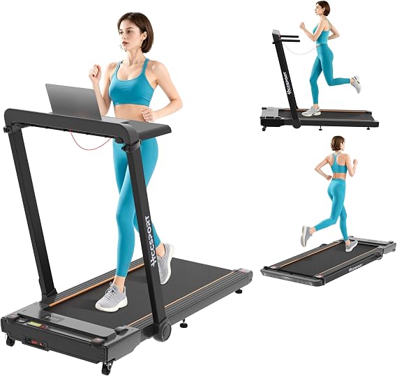 Under Desk Incline Walking Pad Foldable Home Treadmill Removable Tray