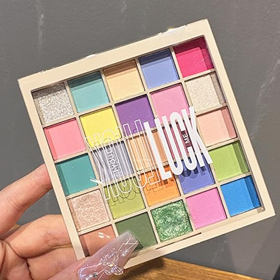 25 Color Rainbow Eyeshadow Palette - Matte & Shimmer Makeup Palette, Highly Pigmented Colorful Eyeshadows for Day & Night, Professional Bright Eyeshadow Palette