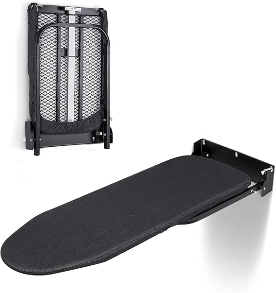 Duwee 12"36" Wall Mounted Ironing Board with Heat Resistant Cover | Folding Ironing Board Cabinet,Compact Wall Mount Fold Down Iron Board for Small Spaces