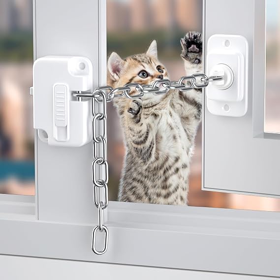 Window Locks Pets Child Safety 2 Pack, Adjustable Window Restrictors