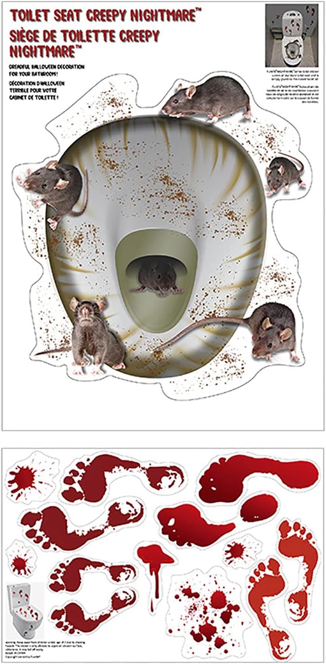 Sticker Halloween Mouse Horror Decoration Bathroom Toilet Disgusting Series Wall Sticker Wall Sticker Porthole