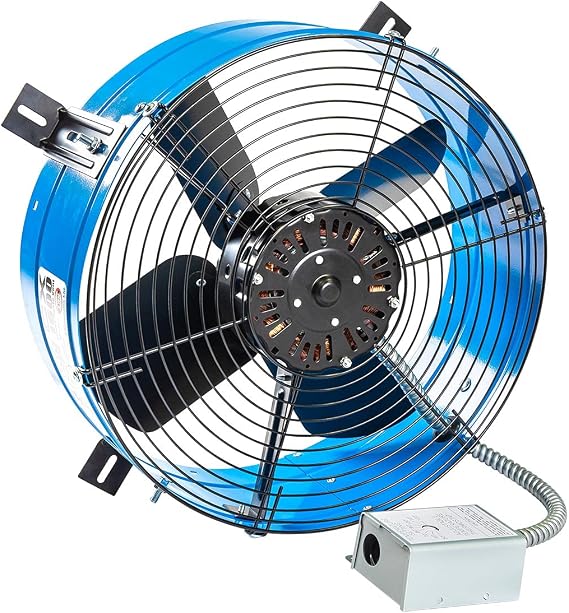 Maxx Air Professional Grade Gable Mount | Power Attic Ventilator, 2.6-Amp 60-Hz Motor and 14-Inch Blade | Quiet Home Attic Fan 1300 CFM | 2400 SQ. FT. (Blue)