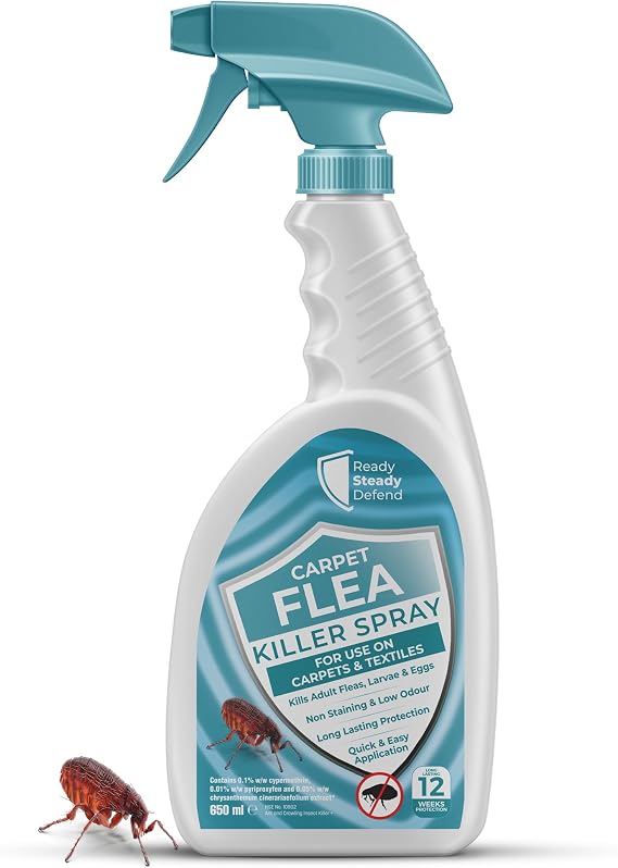 Flea Killer Spray for Carpets - 650ML - Effective Flea Treatment for the Home, Powerful Flea Formula for House Carpets, Household Flea Spray, Flea Killer for Home, Long-Lasting Control