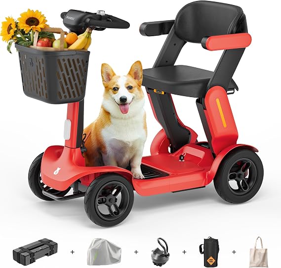 PAISEEC S3 Mobility Scooter for Seniors, 25/40 Mi, 2-Step Fold, Lightweight