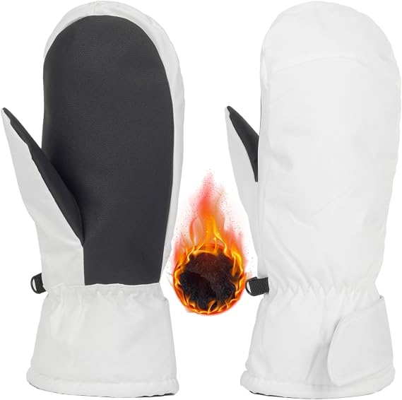 Men Winter Ski Mittens Warm Snowboarding Windproof Mittens for Cold Weather