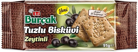 Eti Burçak Zeytinli Tuzlu Bisküvi 91 g x 18 Adet