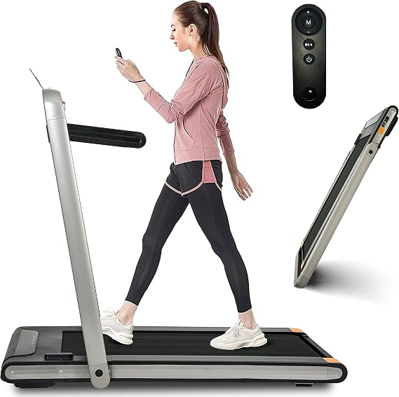 2 in 1 Under Desk Treadmill, 2.5HP Folding Electric Treadmill Walking Jogging Machine for Home Office with Remote Control