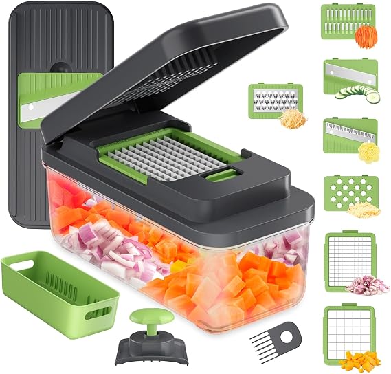 Ibergrif M524-7 Vegetable Chopper, Mandoline Slicer 7 in 1 Kitchen