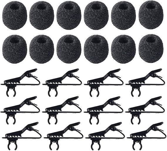 AUGSUN Lav Mic Clip Set 24 Pcs Lavalier Mic Clip Replacement
