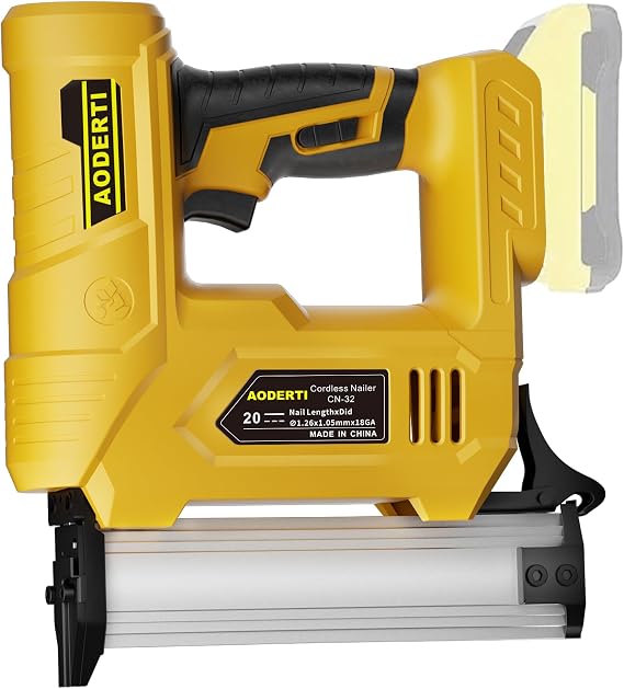 Cordless Nail Gun for DEWALT 20V MAX Battery, 18GA 5/8 to 1-1/4 Inch, 2 in 1 Brad Nailers, Brushless Motor, 2 Mode, Lightweight and Ergonomic for Home Improvement, DIY and Wood Workpieces (Tool Only)
