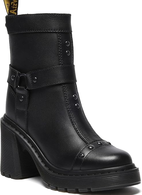 Dr. Martens Women's Spence Harness Flare Heel Leather Chelsea Boots