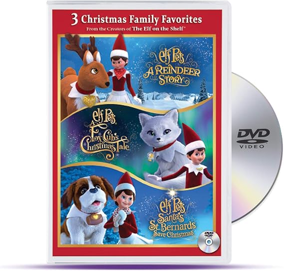 The Elf on The Shelf ELF Pets TRI-Pack DVD | Santas St. Bernard's Save Christmas, A Fox Cubs Christmas Tale, Santas Reindeer Rescue