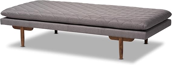Baxton Studio Daybed, Single, Grey/Walnut