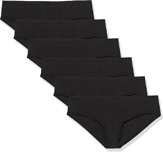Amazon Essentials Women's Cotton Breathable Hipster Panty Knickers (Available in Plus Size), Pack of 6