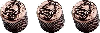 Guyker Guitar Bass Potentiometer Control Knobs with 6mm Dia. Shaft Pots - 3PCS Zinc alloy Speed Tone Volume Knob Replacement for Electric Guitar or Precision Bass, No.6 Pattern Top, bronze