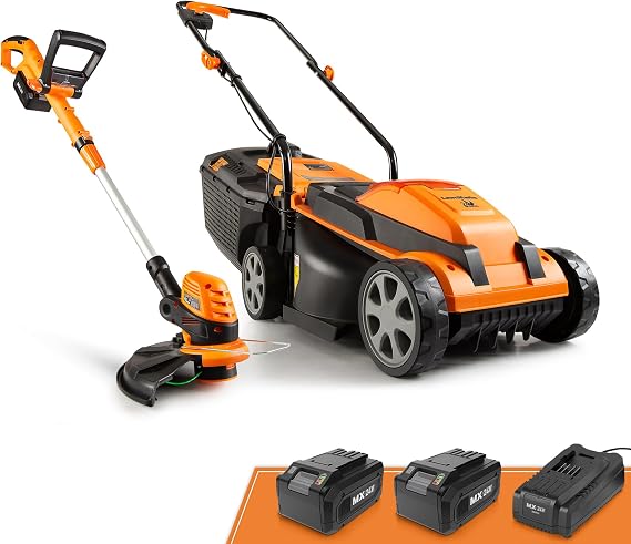 LawnMaster 20VMWGT 24V Max 13'' Lawn Mower & 10'' Grass Trimmer Combo