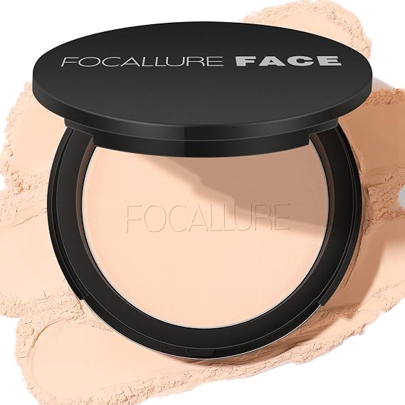 FOCALLURE Flawless Pressed Powder - Shine Control & Pore Blurring, Ivory