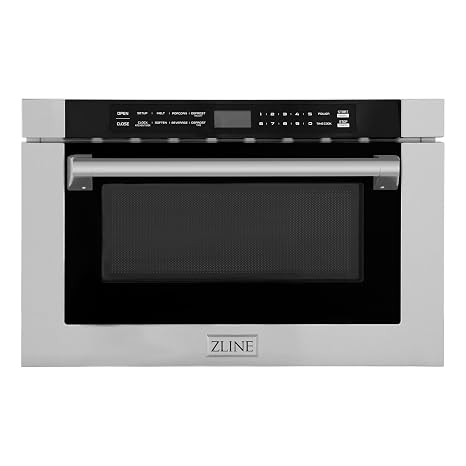 ZLINE 24" 1.2 cu. ft. Built-in Microwave Drawer with a Traditional Handle in Stainless Steel