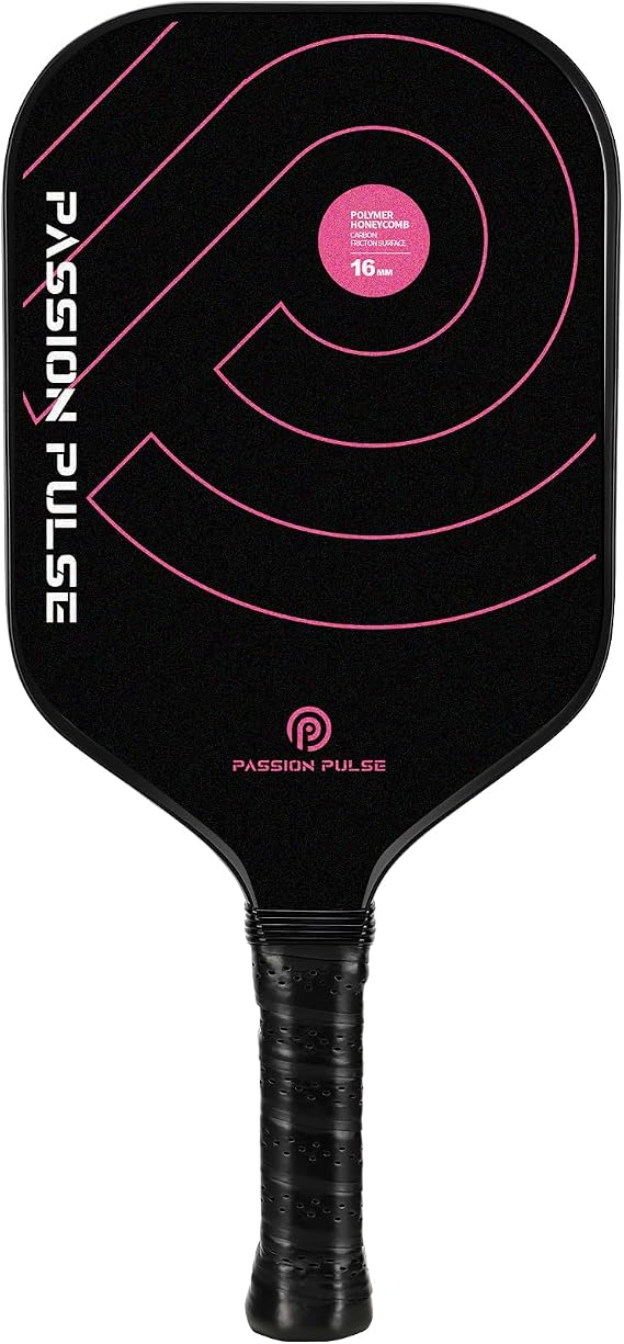 V6 Pro Pickleball Paddle, T700 Carbon Fiber, 16mm Core | High-Grit Surface for Spin & Control, Large Sweet Spot for Forgiveness, Paddle Cover Included