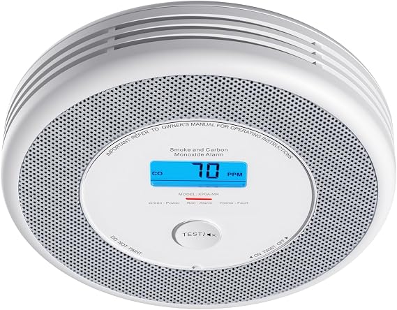 X-Sense Rauch und CO Melder mit Sprachalarm und Standortansage mit XP0A-MR11 Kits 30 mm dick ohne SBS50 Basisstation XP0A-MR 1 Stück EN 14604 und EN 50291 vernetzbarer Kombinationsmelder LCD-Anzeige 30 mm dick ohne SBS50 Basisstation 360°-Erkennung