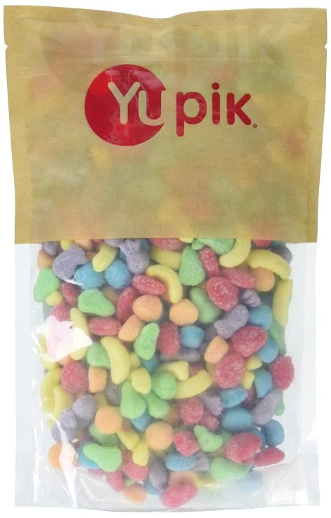Yupik Mini Sour Fruit Mix, 2.2 lb (35.2 oz), Non-GMO Colorful Gummy Fruit Salad with Juicy Pears, Bananas, Oranges, More, Dusted in Sour Sugar for a Zingy Sweet Treat