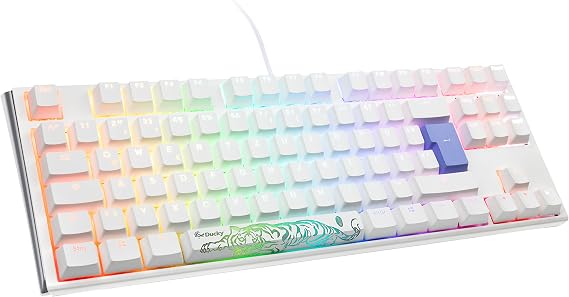 Ducky One 3 Classic Pure White TKL Gaming Tastatur RGB LED - MX-Red clavier USB Allemand Blanc