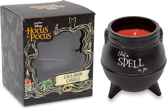 Disney Hocus Pocus I Put A Spell On You Ceramic Cauldron Candle | Lemongrass Fragrance with 30-Hour Burn Time