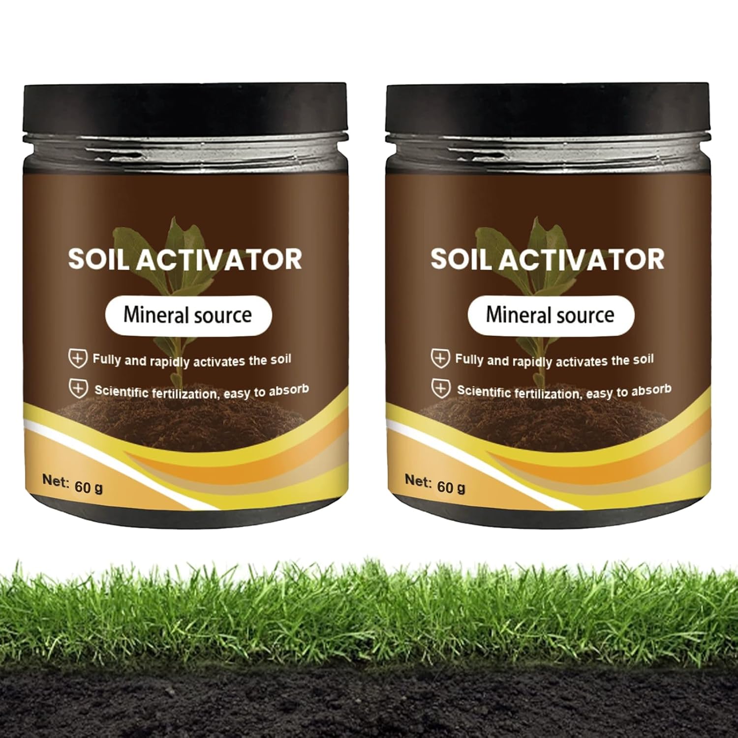 Soil Activated Treasure Soil,Organic SoilActivator And Plant Fertilizer For Garden Beds Lawns And Houseplants, soilPro Activator, Promote Plant Rooting, 60g (2 PC)