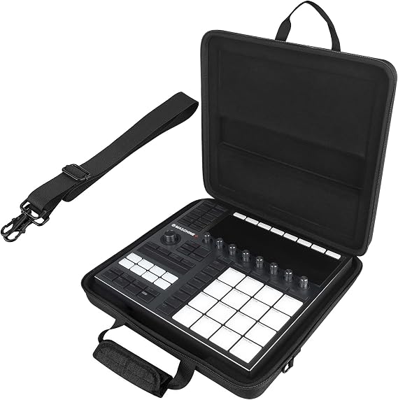 GEEKRIA Analog Device Case Compatible with Native Instruments Maschine Plus, Maschine MK3, Protect Cover, Water-Resistant, Travel Carrying Bag with Shoulder Strap
